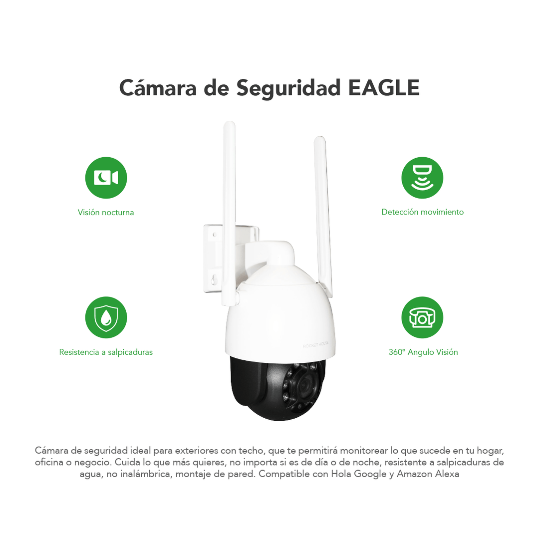 Cámara Smart Wifi Rocket House Eagle para Exteriores 1080p Full HD -  Selectsound.com.mx –