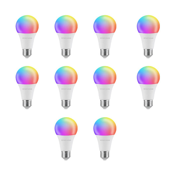 Pack 10 Focos Inteligentes Led Rocket House Rainbow Rgb Wifi - Rockethouse.com.mx